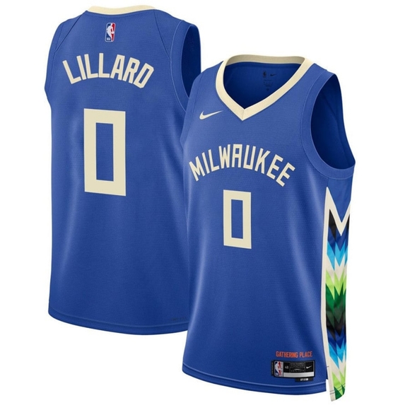 Nike Other - Nike New w/ Tags Damian Lillard Milwaukee Bucks Hypercolor Jersey Blue